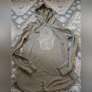 Modern Lux Hamsa Hoodie Size Large Hippie Boho